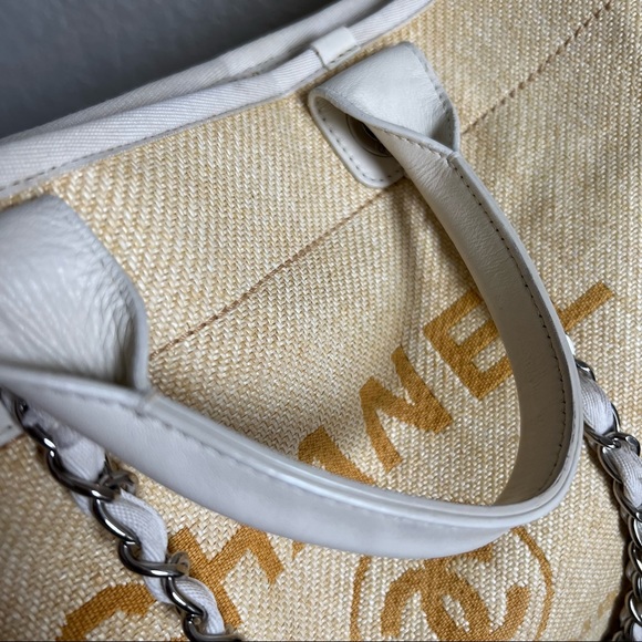 Chanel Woven Straw Raffia Medium Deauville Tote Beige - Picture 5 of 16